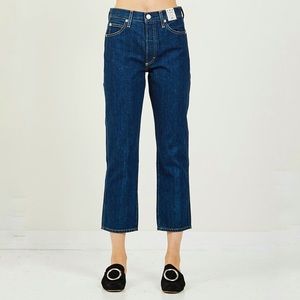 AMO DENIM LOVERBOY PANT SZ 28 HIGH RISE, ANKLE CROPPED
